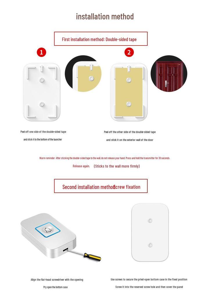 Wireless Waterproof Doorbell with Remote Control and Music, Compatible with US, UK, and EU Specifications