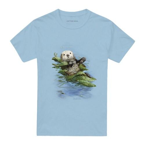 Wild Wings Unisex Adult Wildlife Kelp Cradle Otters T-Shirt