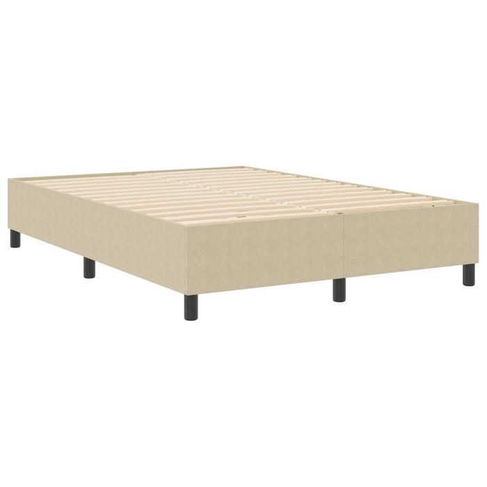 Lit box spring vidaXL Vert clair Gris 140x200 cm Tissu côtelé 3337416