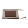 Linen Seat Cushion Coffee Color AntiDeformation MultiLayer Cotton Linen Chair Cushion with Fixable Straps