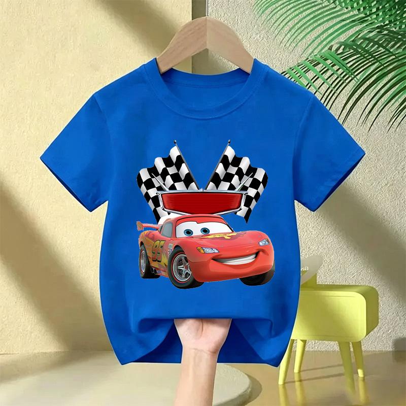 Cars Summer 2026 T-Shirt Lightning McQueen Short Sleeve for Boys and Girls Combinable with Everything