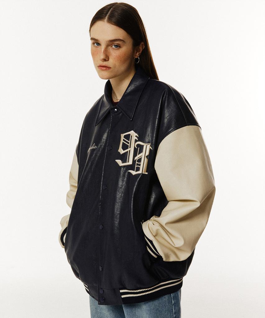 1993Studio Vintage Varsity Jacket_Navy