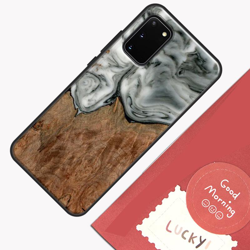 Hybrid Wood Resin Phone Case For Samsung Galaxy S23 Ultra S20 S21 S22 S24 S25 Plus S9 S10 S25 FE Cover Shell