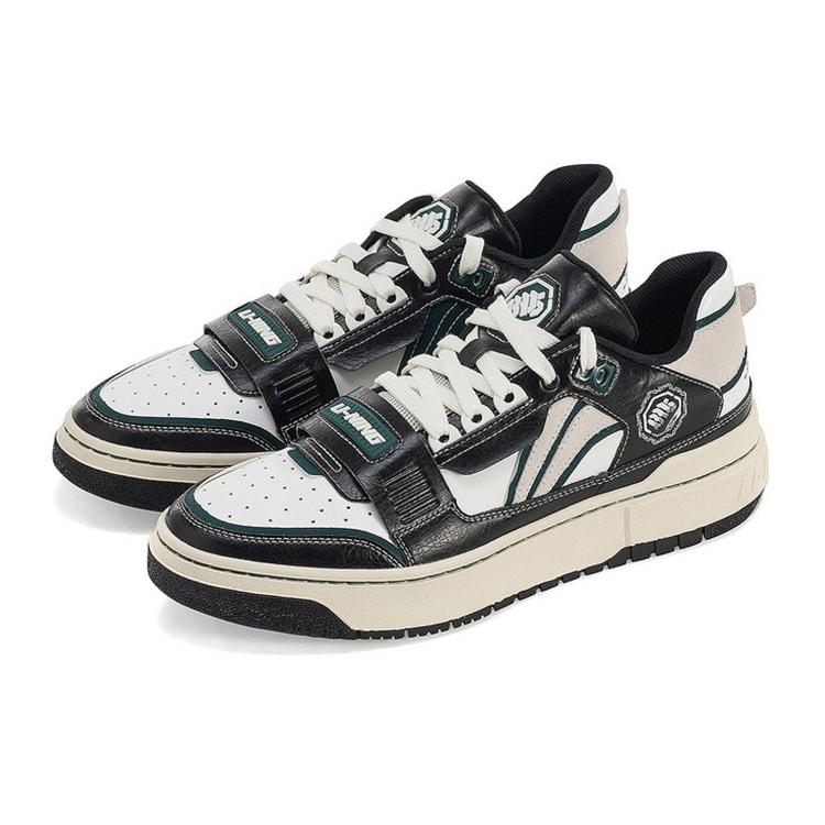 New LiNing Rookie Grasses Are All Soldiers Cushioning Anti Slip And Wear Resistant Low Top Basketball Shoes Black White ABCS021-2