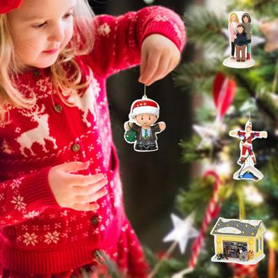 Christmas Advent Calendar 2024 24-Days Christmas Countdown Calendar Acrylic Holiday Figures Pendant for Xmas Home Decor