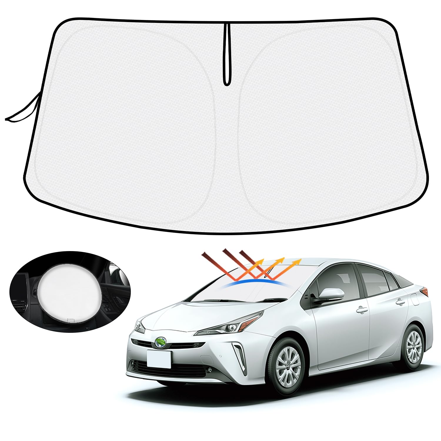 

Sunshade Toyota Prius 50 Series Sunshade for Windshield 50 UV Sun Light Heat with Storage Honeycomb Easy Heat Interior Direct from Manufacturer коричневый