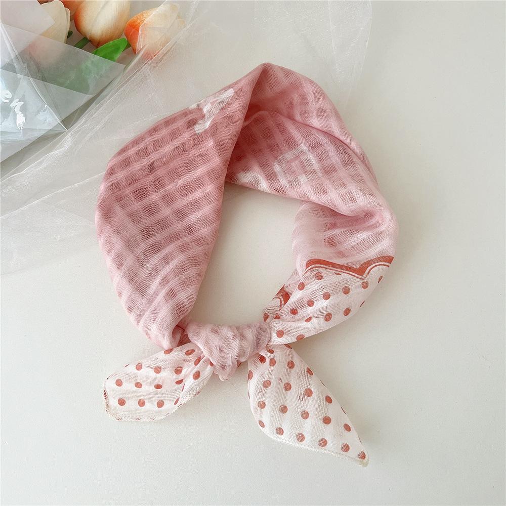 Eșarfă pătrată mică din bumbac și in Eșarfă din mătase Primăvară și toamnă pentru femei Stil nou artistic și versatilă la modă Esarfă cu bentiță cu temperament