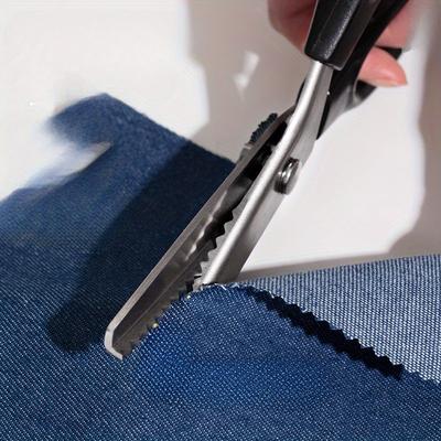 1PC Tijeras de Sastre Profesionales Tijeras de Encaje Patrón Tela Cuero Papel Tijeras de Arco, Tijeras Dentadas Hechas a Mano DIY