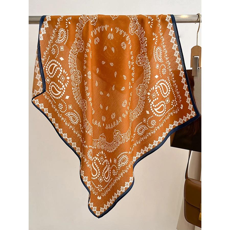 70cm Cashew Print Square Scarf Women’s Breathable Imitation Silk Bandanna Luxury Female Neckerchief Fashion Hijab Spring/Summer
