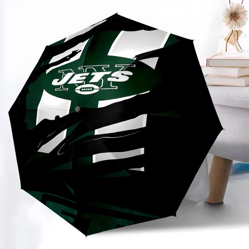 Printed New York Jets logo Folding Umbrella,Outdoor,Leisure,And Travel Umbrella,Durable Umbrella Fabric,Birthday And Holiday Gift