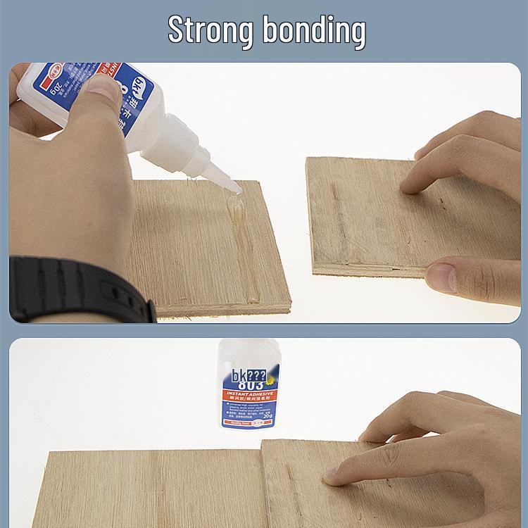 High Viscosity Quick-Drying Transparent Glue for Ceramics & Wood, Low Whitening, 401/502 Formula