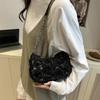 Elegant Rose Flower Shoulder Bag Women's Bridal Underarm Handbag Wedding Clutch Purse Evening Party Bag
