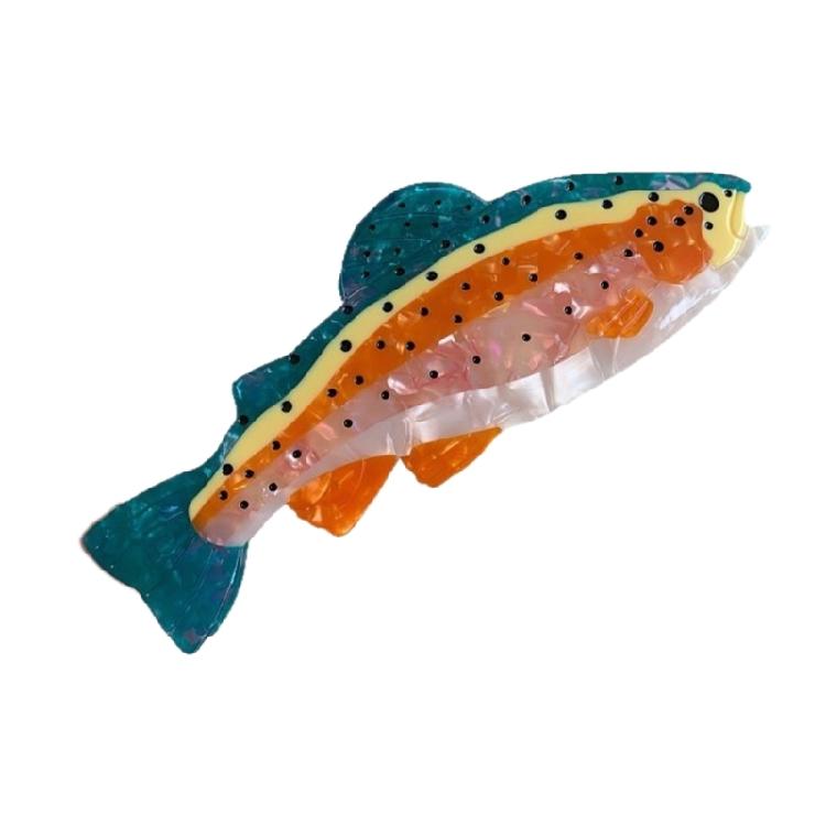 

Popular Acetate Fish Shape Hair Claw Clip for Women Unique Colorful Designs Strong Grip Hair Holder for Spring Vacation 1