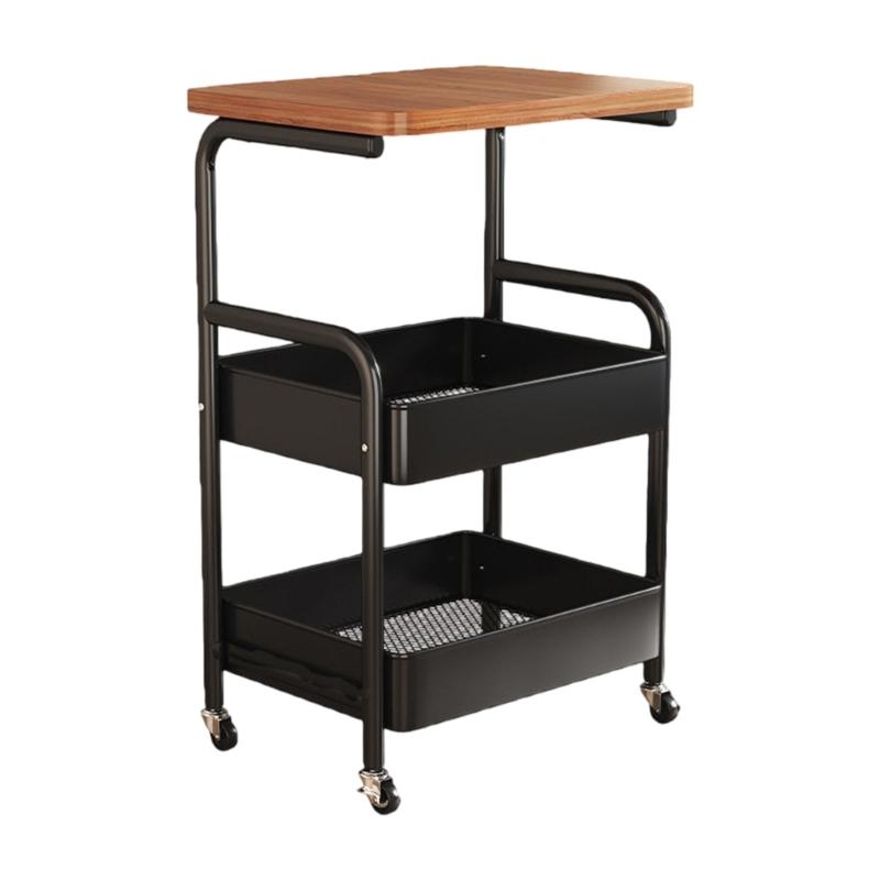 

Black White Rolling Storage Unit Suitable For Contemporary Home Decors And Practical Use