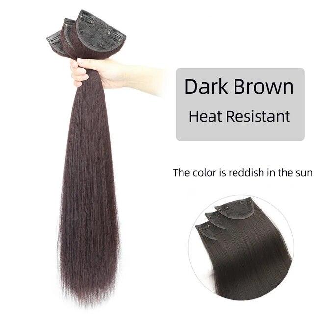 

Синтетические волосы для наращивания, длинные прямые, вьющиеся, волнистые, натуральный искусственный парик, женский зажим на заколке, цельные волосы для женщин 50CM