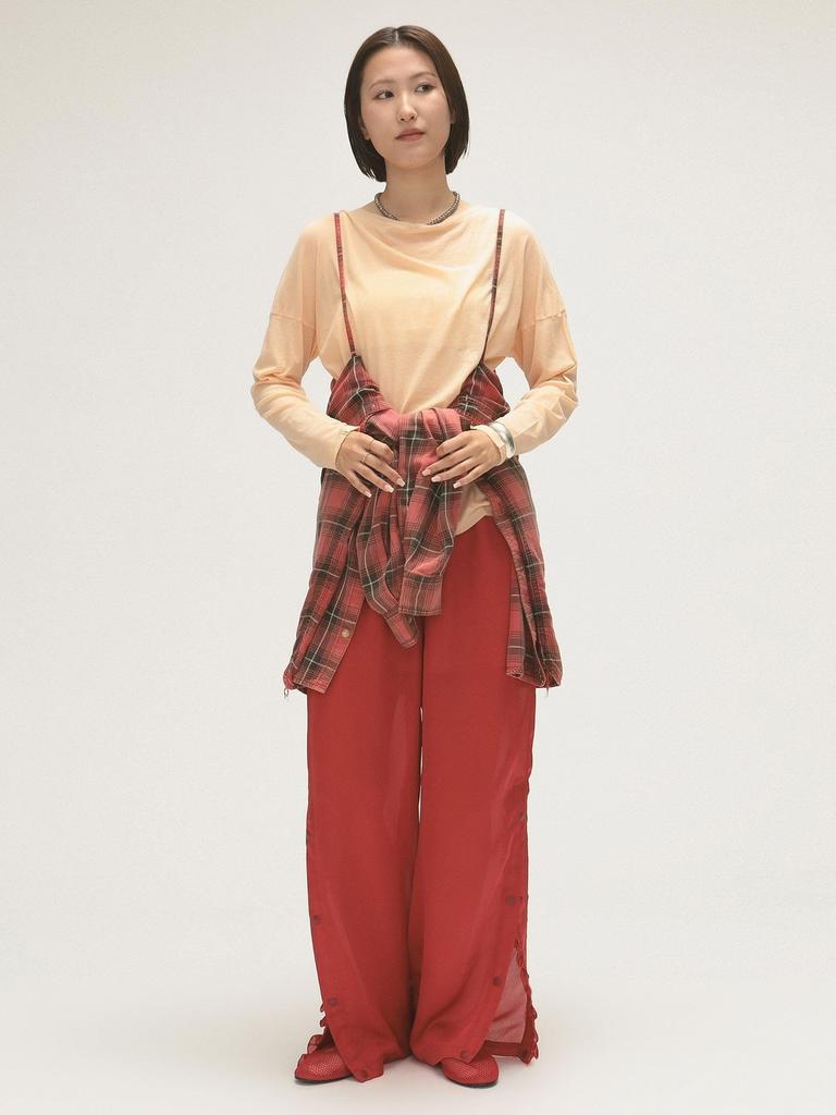 Beams Boy Maturely Snap Easy Work Pants, Women's, Red 0