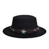 Tibetan Party Hat European and American Solid Color Woolen Jazz Hat Outdoor Western Cowboy Hat Leather Top Hat