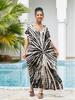 Rayon Tie-Dye Long Robe Bikini Cover-Up In 3 Colors
