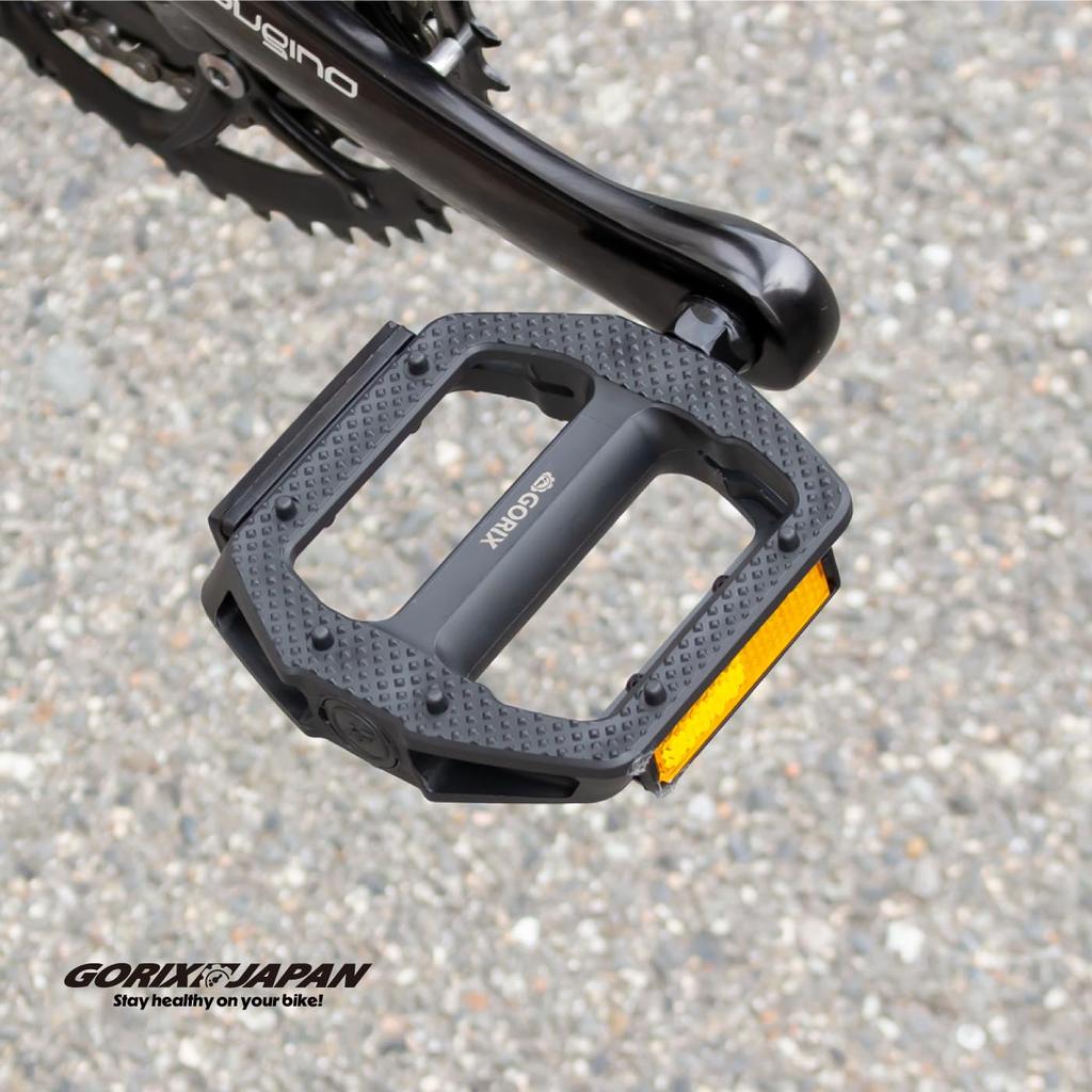 GORIX Bicycle Cross Bike Flat with for Road Mini and Electric Pedal Pedals, Pedals, Wide, Reflective, Lightweight, Reflectors, Bikes, Velos, MTBs,