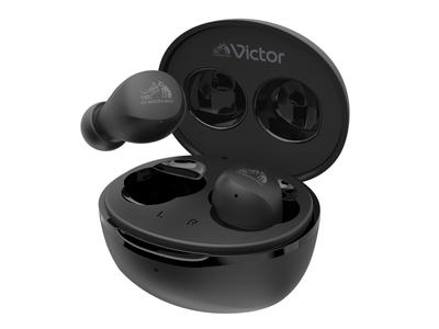 JVC Kenwood Victor, kabellose Ohrhörer, Bluetooth, insgesamt 23 Stunden Wiedergabe, mit Mikrofon, klein, leicht, wasserdicht, Schwarz, HA-A6T-B Ver.5.4 HA-A6T