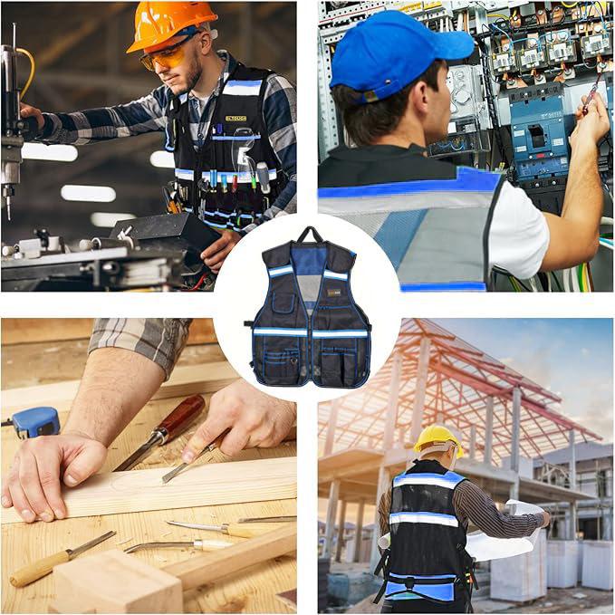 Electrician Multi-Pocket Reflective Work Vest