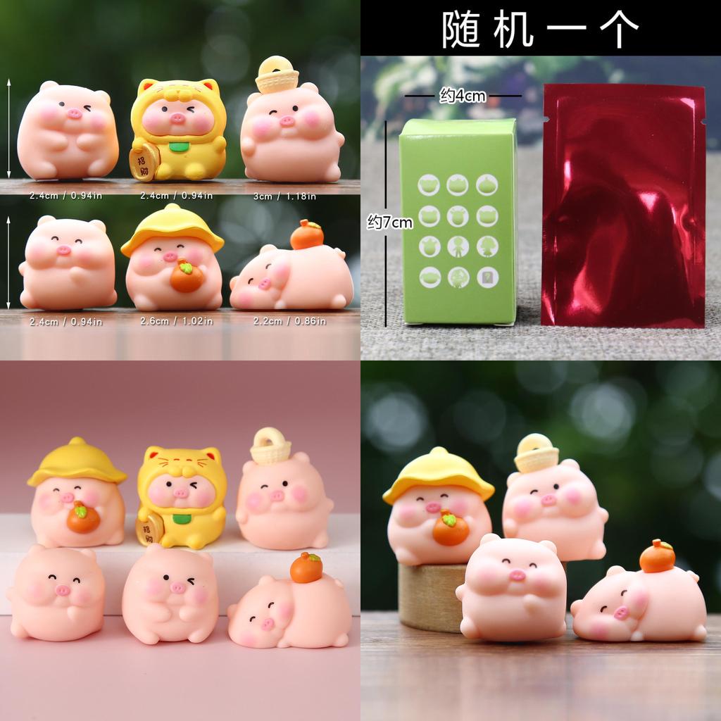 Cartoon Lucky Pig Pvc Action Figures Collectible Figurine For Collectors And Giftgiving