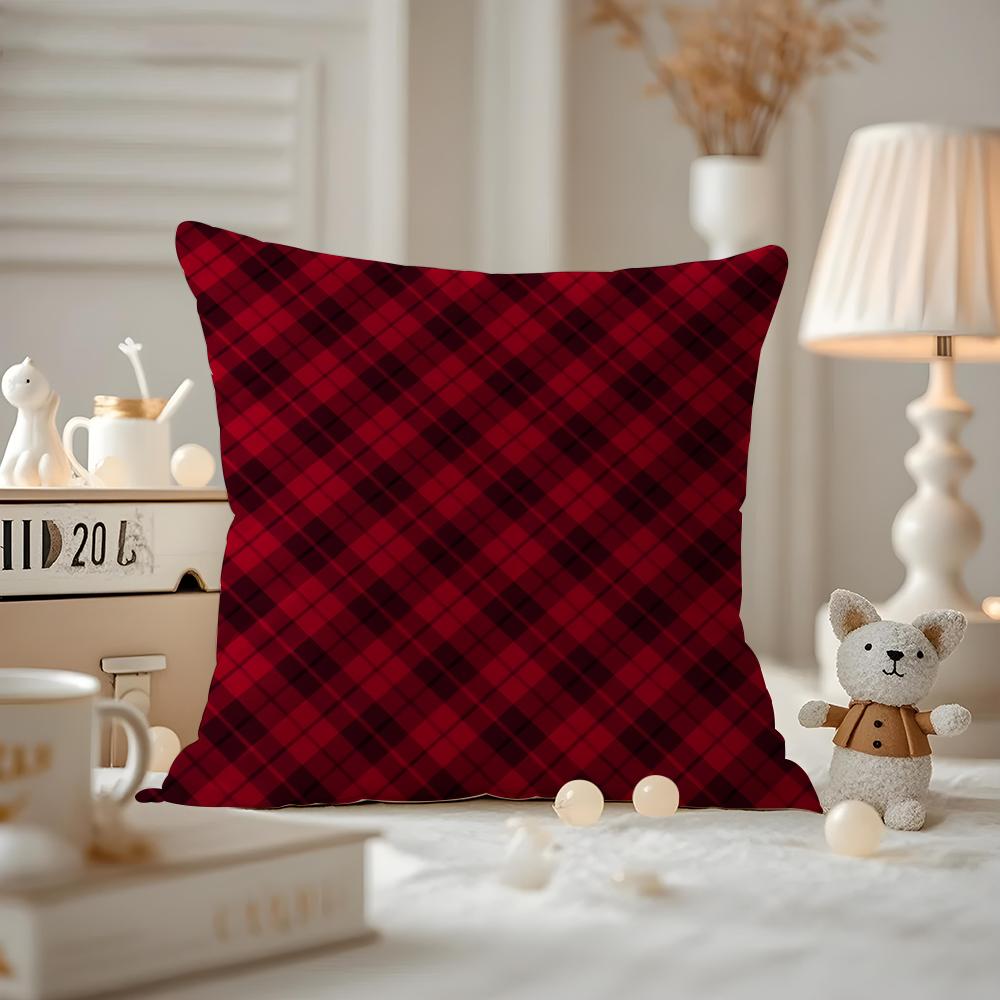 Nordic Scottish Pattern Tartan Cushion Cover Pattern Printed Pillowcase For Living Room Sofa Cushion Cover & Bedroom Decor