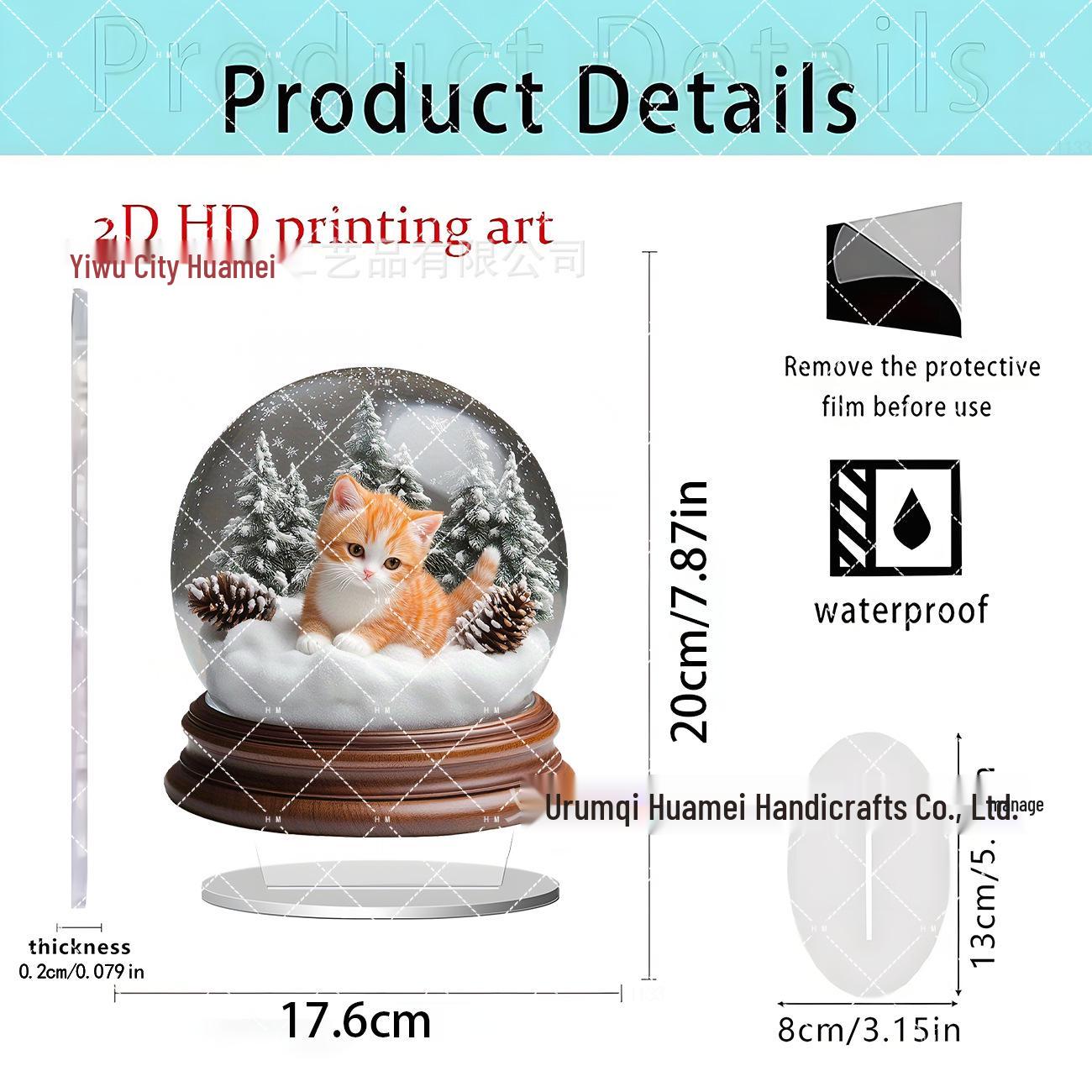 Moon Festival Castle Girl Acrylic Ornament - 2D Flat Desktop Decoration Gift
