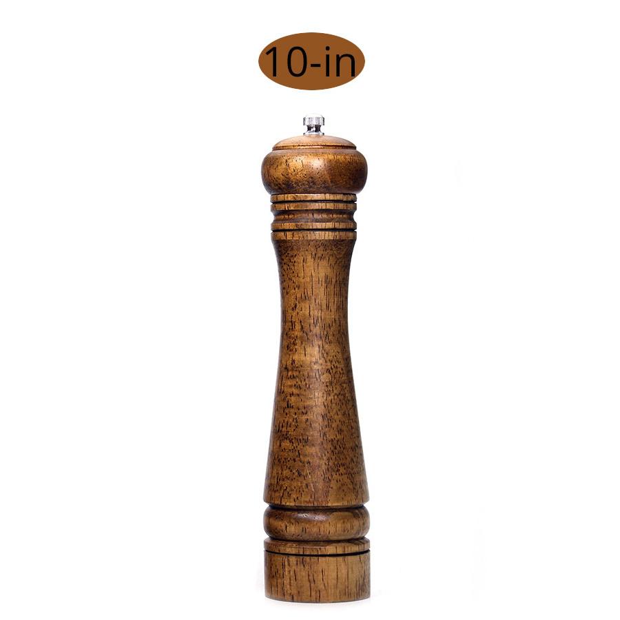 Macinini per Sale e Pepe, Macinino per Pepe in Legno Massello con Macinino Ceramico Regolabile Robusto 5" 8" 10" - Utensili da Cucina di Leeseph