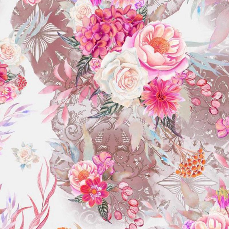 

100*145cm Pastoral Style Flowers Printed Cotton Fabric Handmade DIY Cheongsam Dress Shirt Clothing Summer Thin Fabric 100X145cm