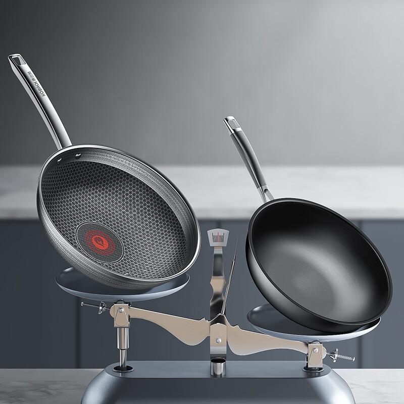 Kangbahe KGH-C32A Red Dot Honeycomb Stainless Steel Wok