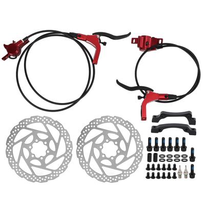 Bike Disc Brake Kit Low Noise Fast Cooling Aluminum Alloy Disk Breaks for Mountain BikeRed