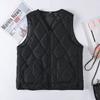 Crew neck quilted warm windproof vest down cotton vest cotton top warm jacket new autumn and winter