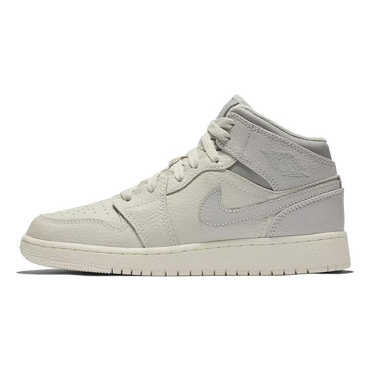 (GS) Air Jordan 1 Mid  Light Bone  Kids  554725-053