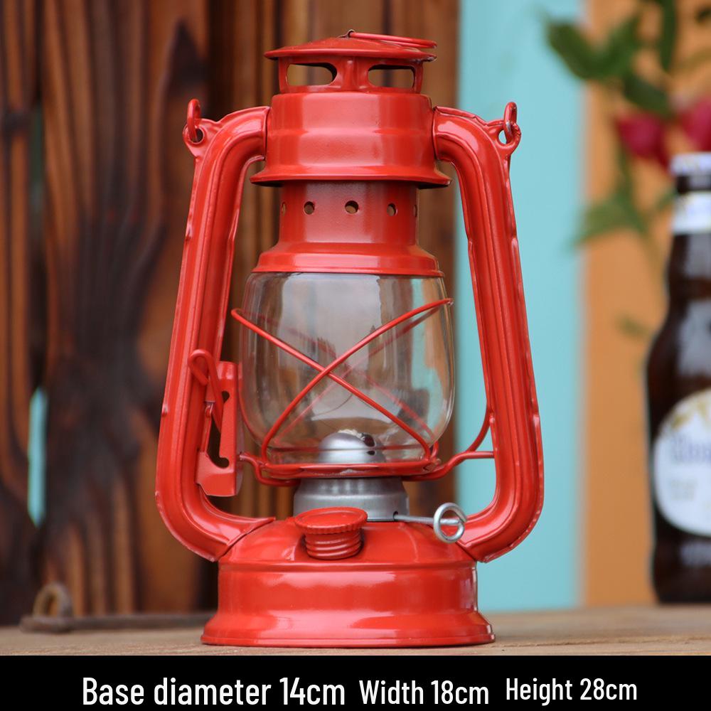 Retro Nostalgic Multi-Color Kerosene Horse Lamp - Portable Outdoor Camping & Decorative Lamp