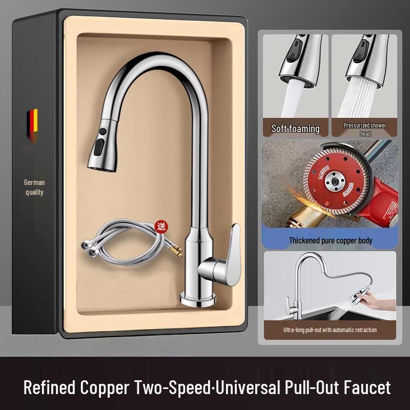 Oein All-Copper Kitchen Pull-Out Faucet
