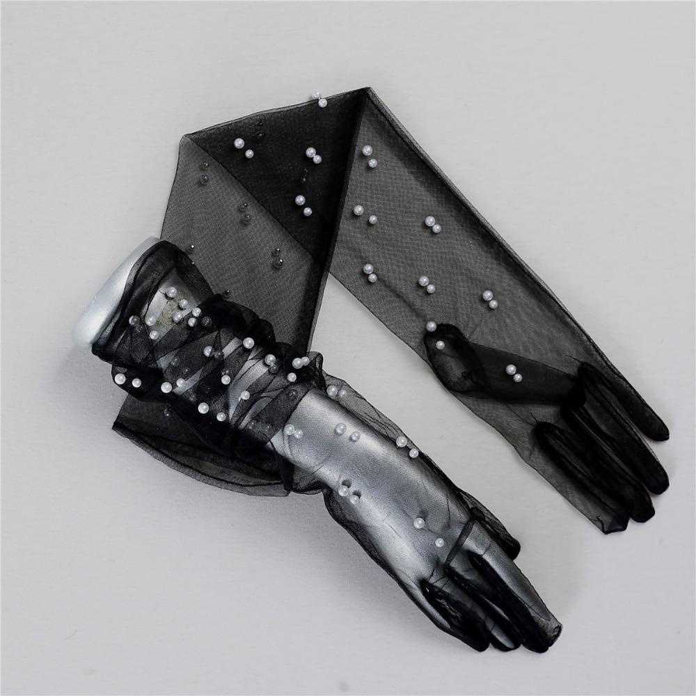Long Banquet Gloves Mesh Evening Prom Decor New Wedding Bridal Gloves  Clothing Accessories