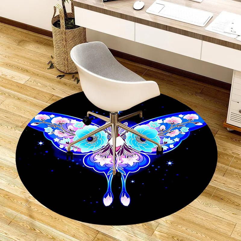 1pc Office Carpet Chair Mats Floral Butterfly Night Sky Perfect for Decorating Office Chairs, Living Rooms, Or Bedrooms