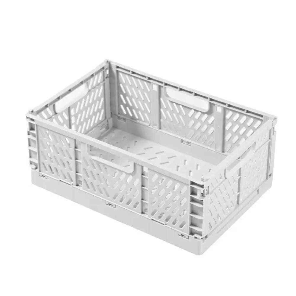 File Storage Collapsible Foldable Storage Crate Stackable INS Drawer Organizer Case Plastic S/M/L Pastel Crates Bedroom Decor
