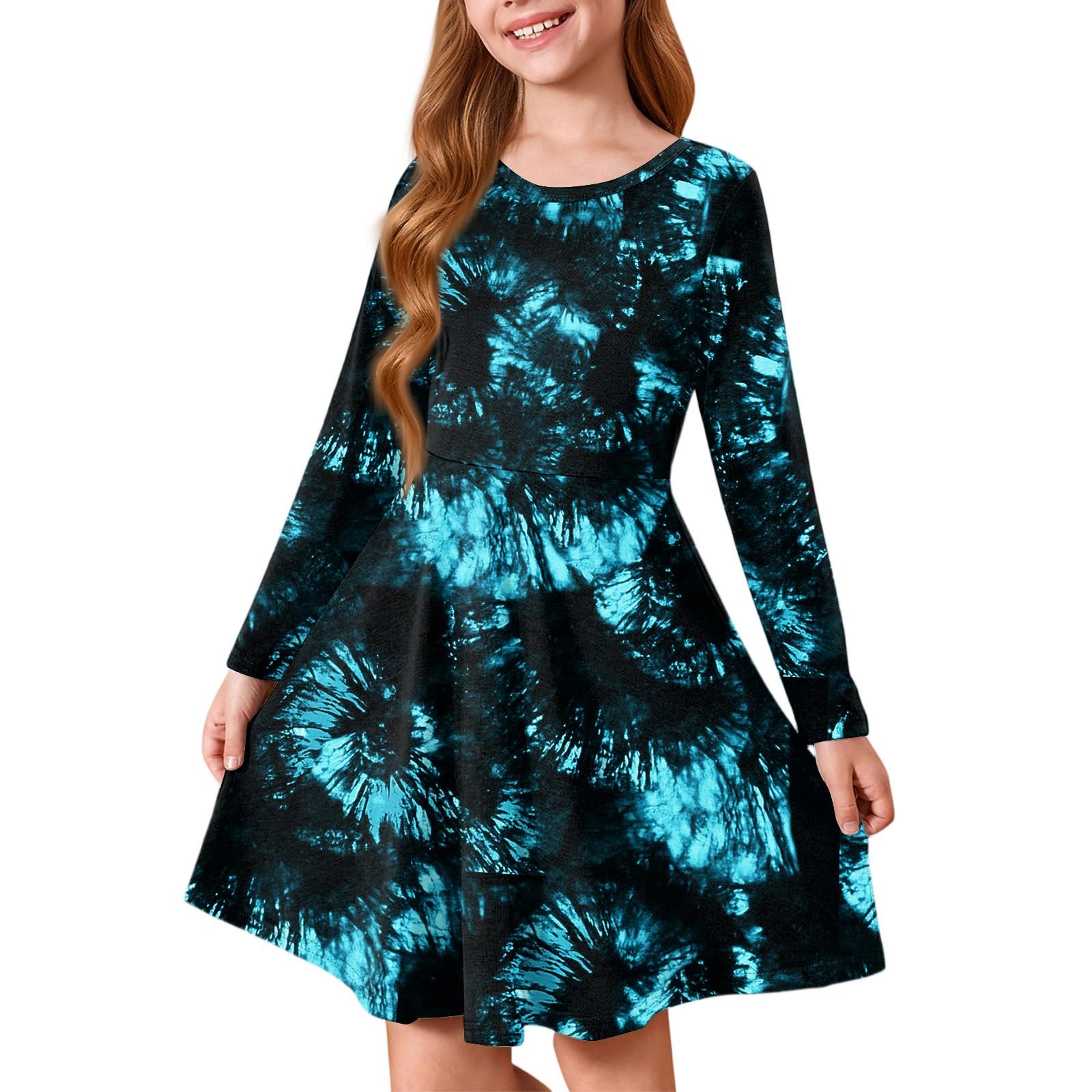 

Летнее платье принцессы для девочек на Хэллоуин - Платье-футболка А-силуэта с длинным рукавом 150