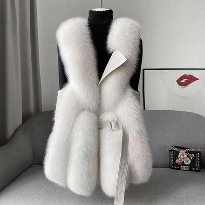 Yüksek Taklit Tilki Kürk Yelek Kadın İnce Zayıflatıcı Her Şeye Uyumlu Moda Genç Ceket