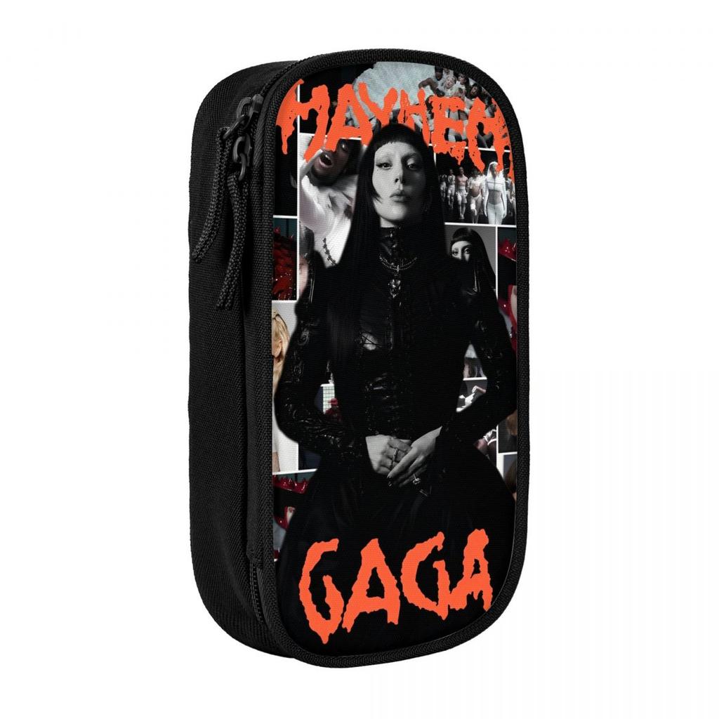 Cute Lady Gaga Pencil Case Mayhem Album Pencil Box Pen Box for Girl Boy Big Capacity Bags School Supplies Gifts Accessories