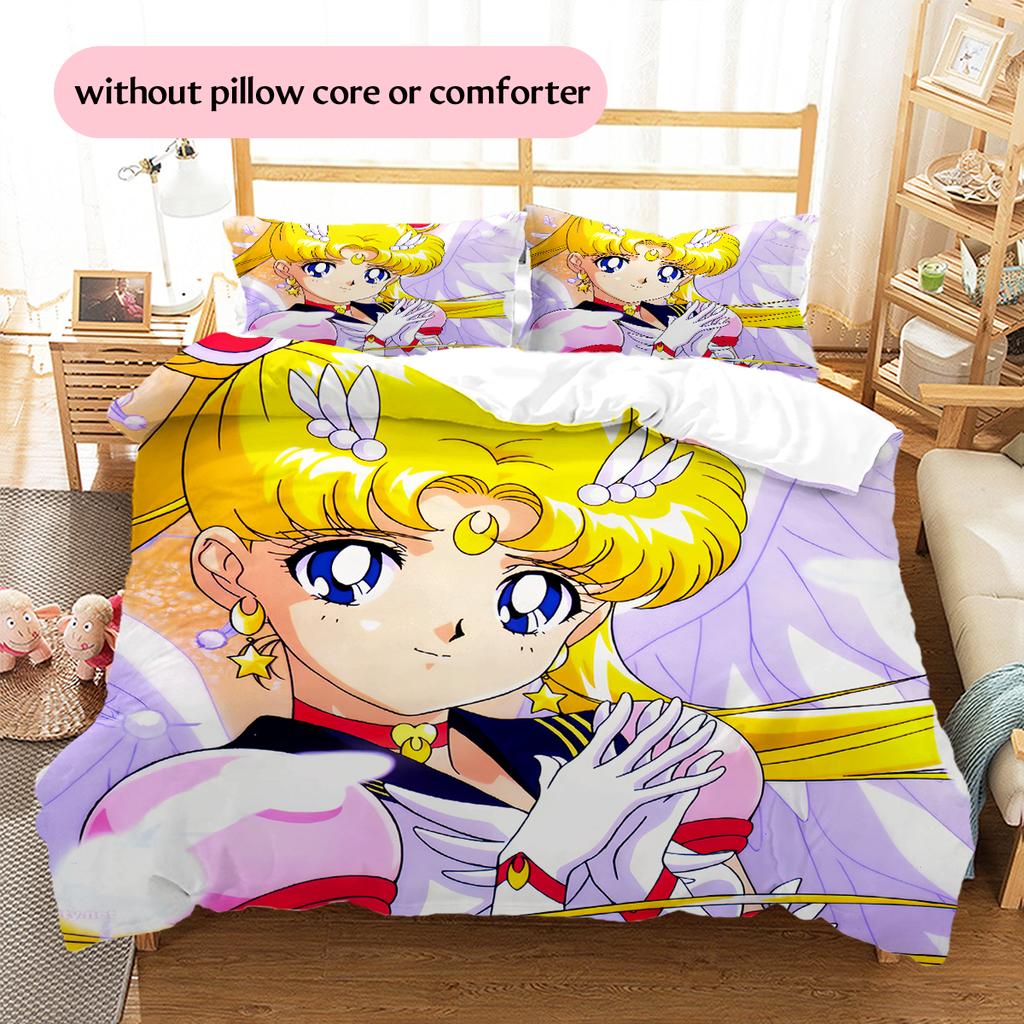 Sailor Moon Sailor Moon Duvet Cover & Pillowcases, Sailor Moon Fan Bedroom Bedding, Perfect Gift.chl