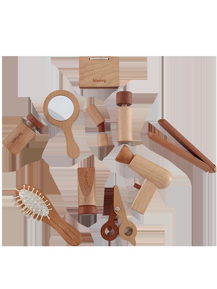 High-Quality Beech Wood Pretend Play Toys: Kitchen, Supermarket, Makeup & More. Smoothly Sanded for Role Play.