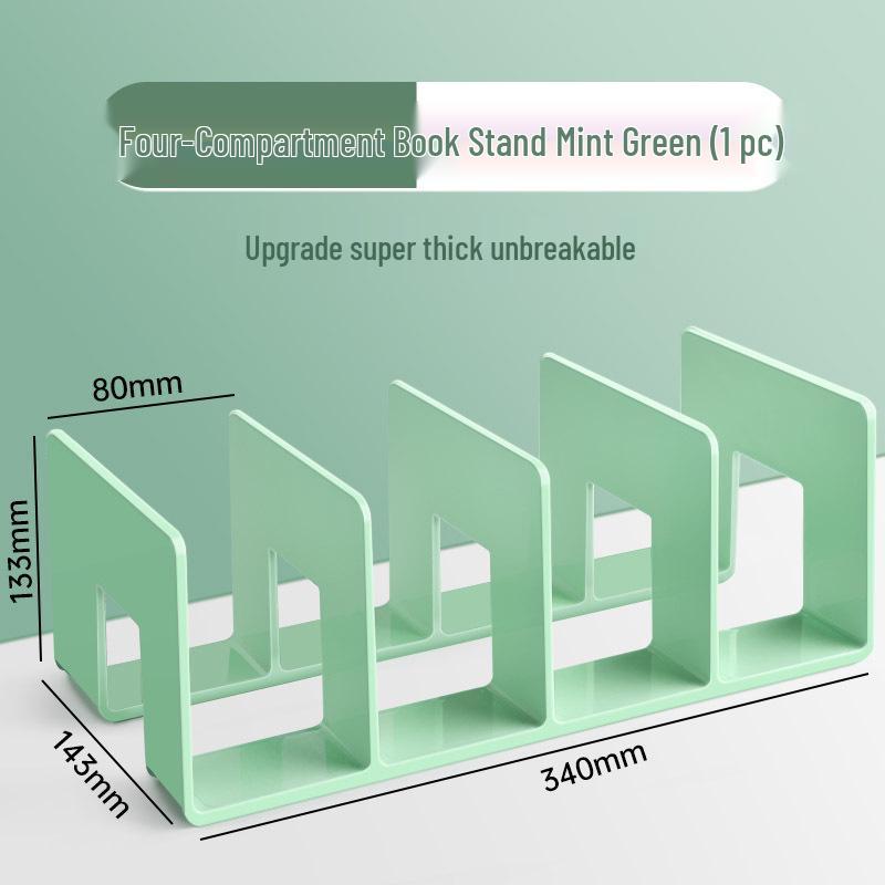 Acrylic Book Stand & Clip: Desktop Bookshelf Organizer & Storage Divider
