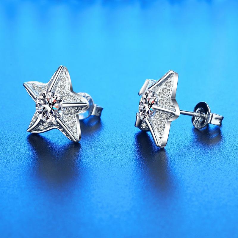 925 Sterling Silver Stud Earrings zircon For Women Fashion Exquisite Student Girlfriend Jewelry AccessoriesGood product