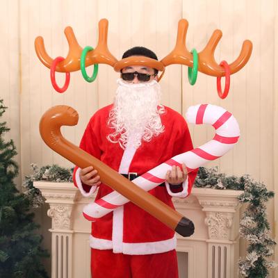 PVC Inflatable Christmas Antlers Christmas Hats Christmas Crutches Christmas Party Props Layout Decorations
