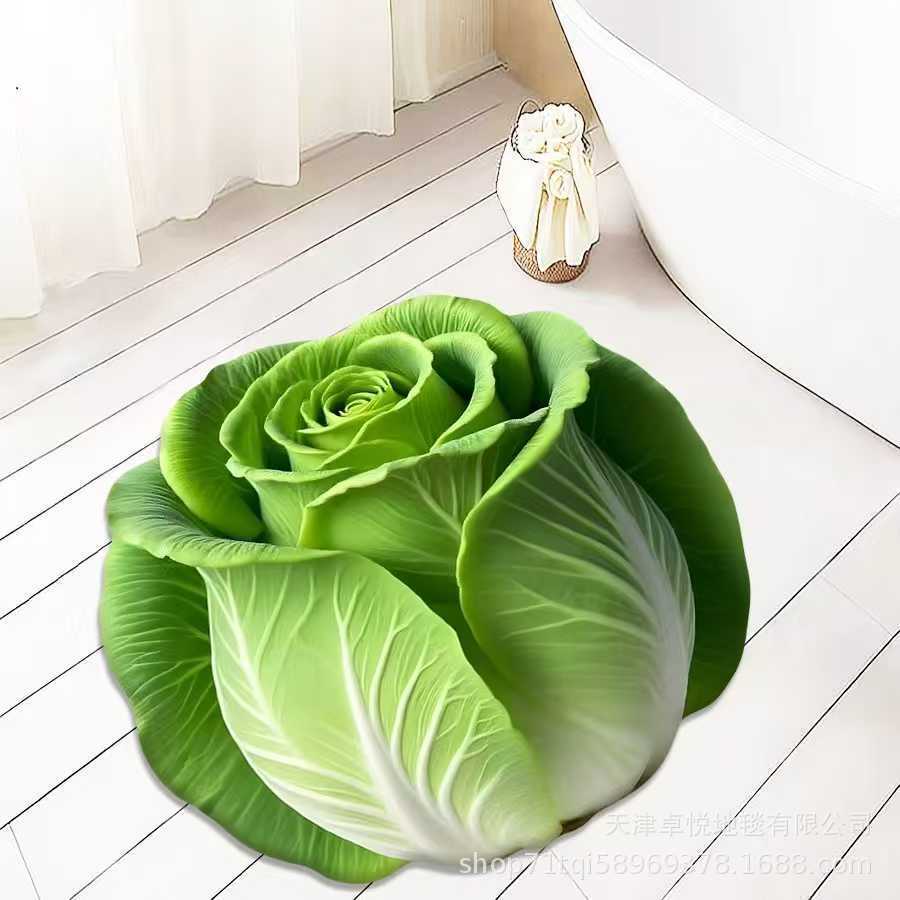 3D Carpet Living Room Bedroom Floral Carpet Easy To Maintain Anti Slip Easy To Clean Foot Mat