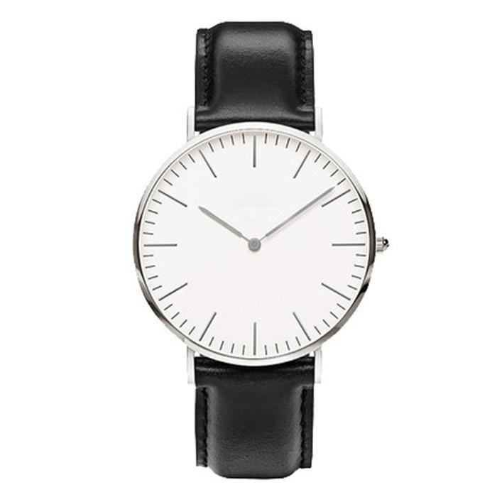 Pánské ultratenké hodinky Luxusní Jednoduché Kožené Nárazuvzdorné Vodotěsné Stříbrné Zlaté Náramkové hodinky Muž Dárek pro tátu