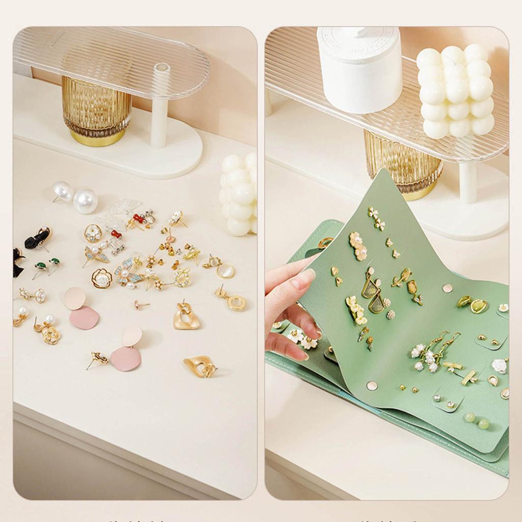 Ear Studs Collection Notebook Earring Organizer PU Material Earring Storage Bag Portable PU Earring Cases for Earrings